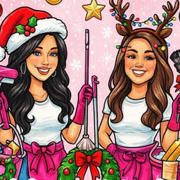 Killa's Cleaning logo — two housekeepers in pink